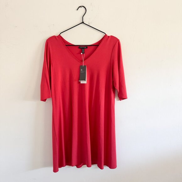 NWT Eileen Fisher Pink V-Neck Tunic Top M - Picture 2 of 8